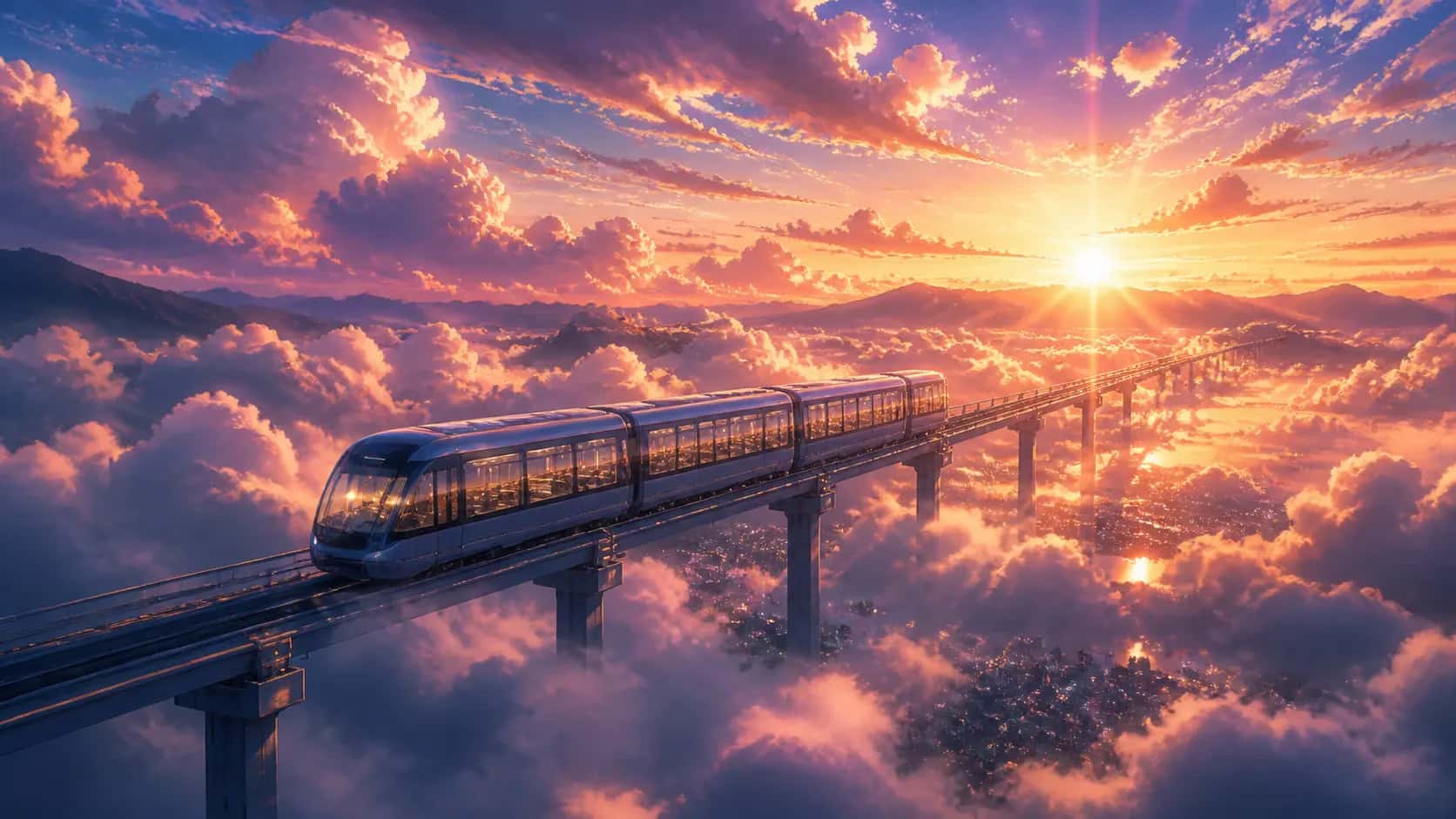 Sky Train at Sunset